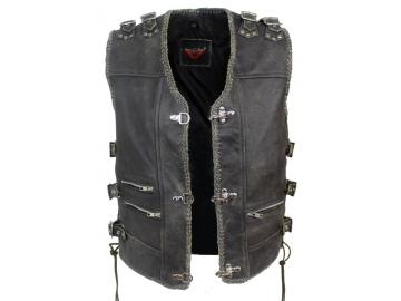 Leder Kutte Herren Biker Weste Motorrad Kutte Leder Weste Dallas Cracker Braun