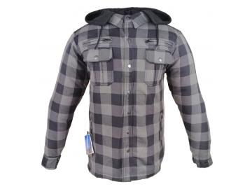 Flanell-Holzfäller Hemd Motorrad Hemd KEV ARAMID Shirt Lumber Biker Hemd Grau