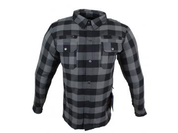 Flanell-Holzfäller Hemd Motorrad Hemd KEV ARAMID Shirt Lumber Biker Hemd Grau