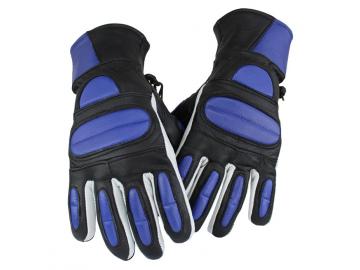 Motorrad und Biker Lammleder Handschuhe Blau