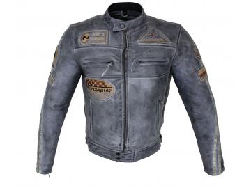 Lederjacke Motorrad Jacke Biker Jacke Highway 11 Grau