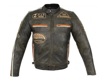 Motorrad Lederjacke Biker Jacke Freizeit Highway Cracker Braun