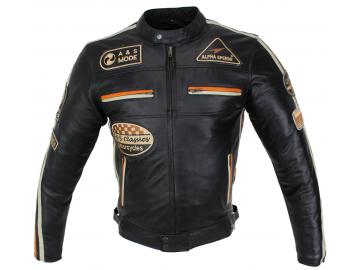 Lederjacke Motorrad Jacke Biker Jacke Highway 11 Schwarz