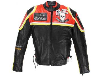 Motorrad Jacke Lederjacke Biker Jacke Micky Rourke Rot