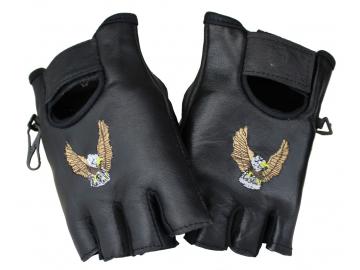 Halbfinger Adler Lammleder Handschuhe