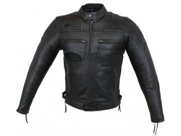 Leder Jacke Motorrad Jacke Biker Jacke Freizeit Highway 11 Schwarz