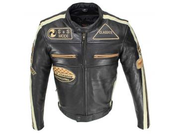 Lederjacke Motorrad Jacke Biker Jacke Highway 11 Schwarz