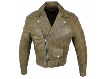 Lederjacke Freizeit Motorrad Jacke Biker Jacke Classic Highway Cracker Braun