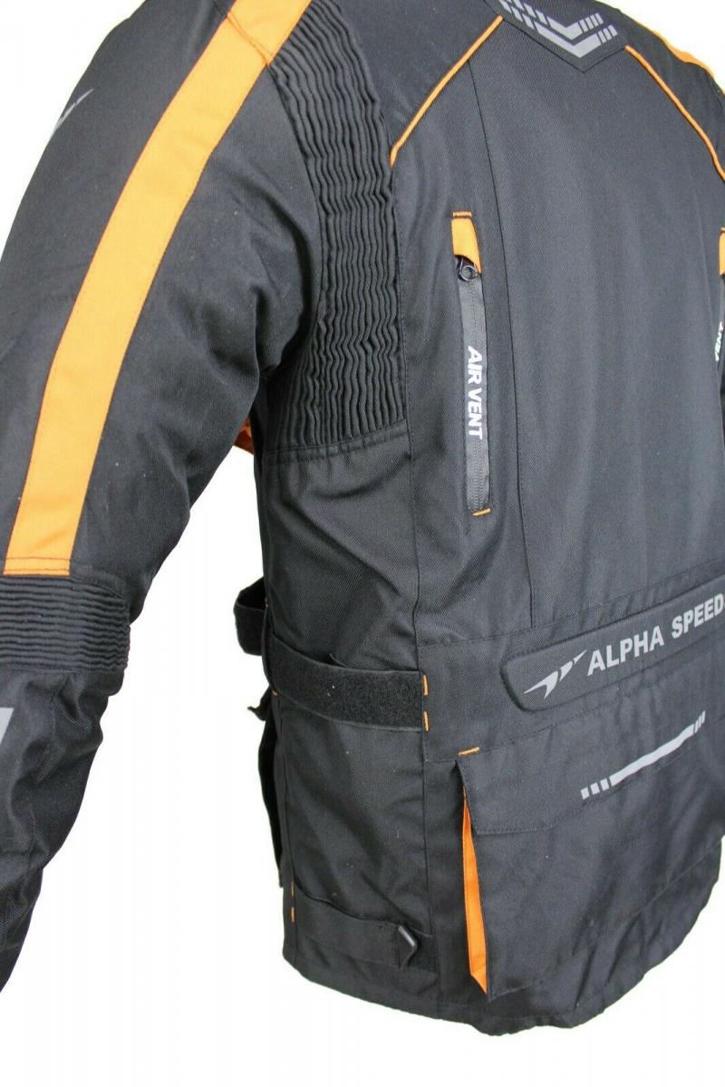 Alpha Speeds® Herren Motorradjacke Textil Jacke Bikerjacke Polyester Sport Touring Jacke Protektoren
