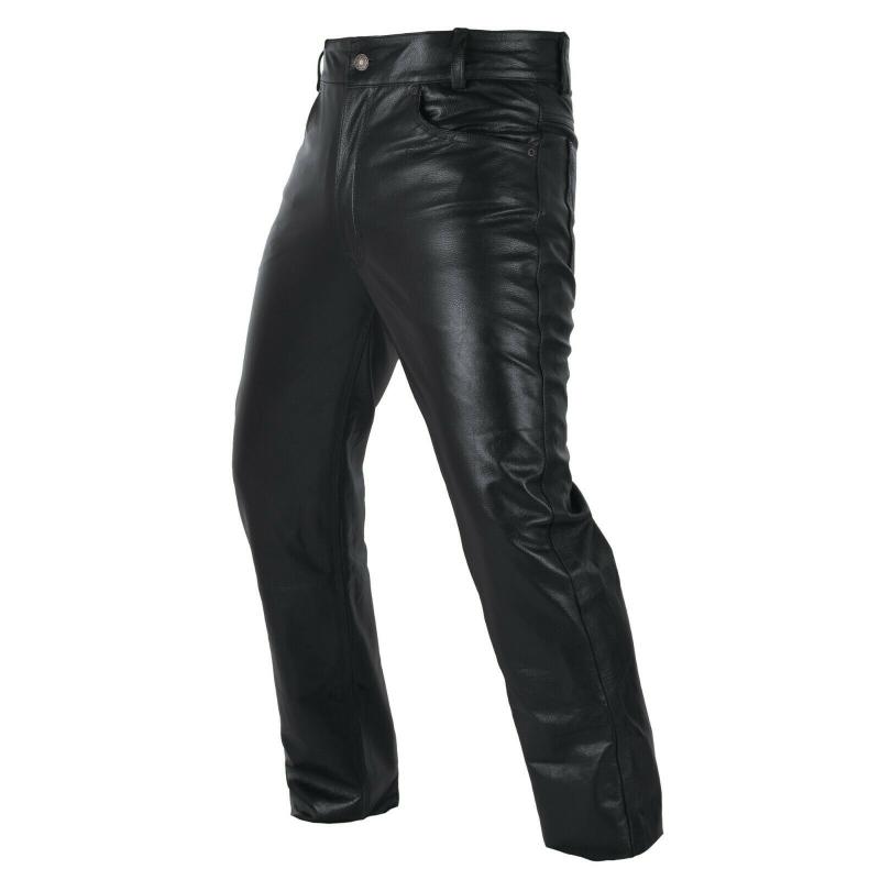 Lederhose Jeans Bikerhose Motorradhose Schwarz