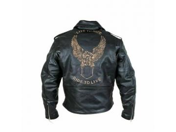 Lederjacke Freizeit Motorrad Jacke Biker Jacke Adler Classic Highway Schwarz