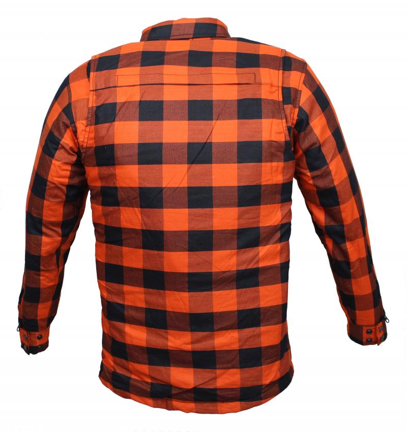 Flanell-Holzfäller Hemd Motorrad Hemd KEV ARAMID Shirt Lumber Biker Hemd Orange