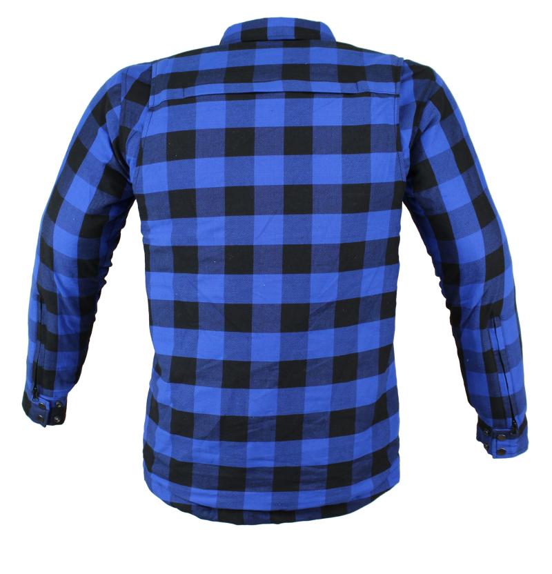 Flanell-Holzfäller Hemd Motorrad Hemd KEV ARAMID Shirt Lumber Biker Hemd Blau