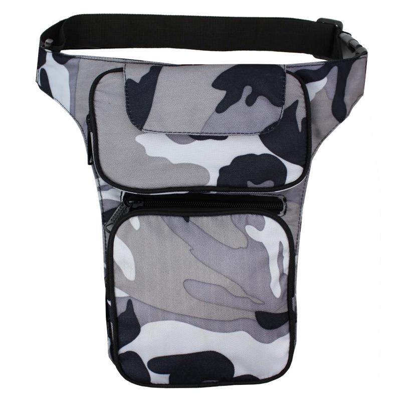 Motorrad Biker Beintasche Polyester Camoflage Grau