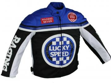 Kinder Motorrad Freizeit Biker Textil Jacke Blau