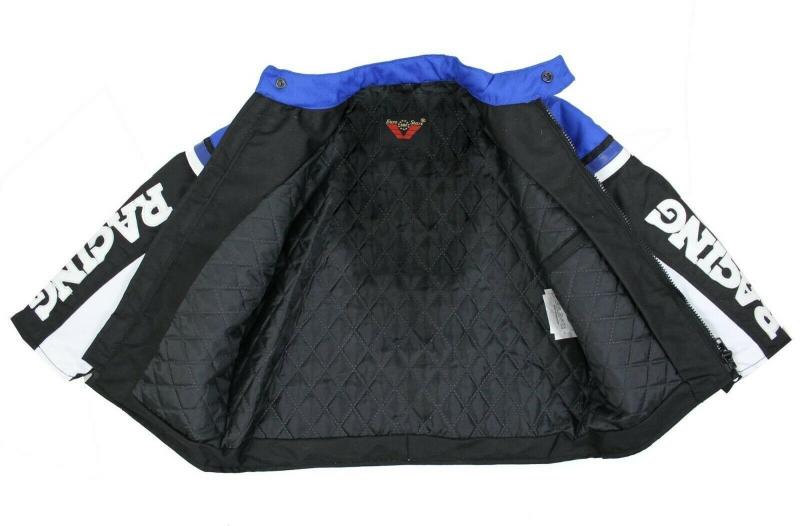 Kinder Motorrad Freizeit Biker Textil Jacke Blau