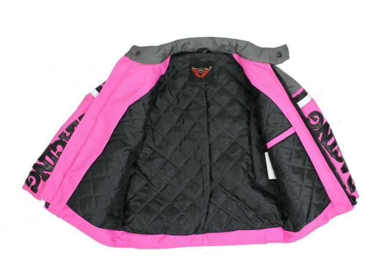Kinder Motorrad Freizeit Biker Textil Jacke Rosa/Pink