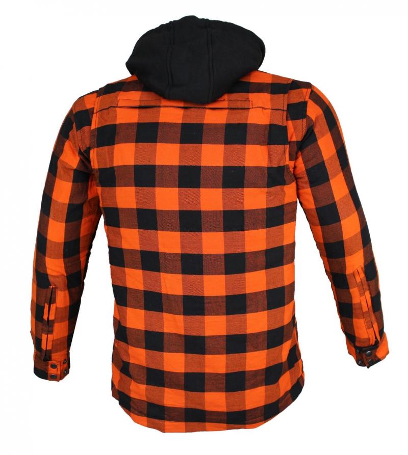 Alpha Speeds® Flanell-Holzfäller Hemd Motorrad Hemd ARAMID Shirt Lumber Biker Hemd Orange