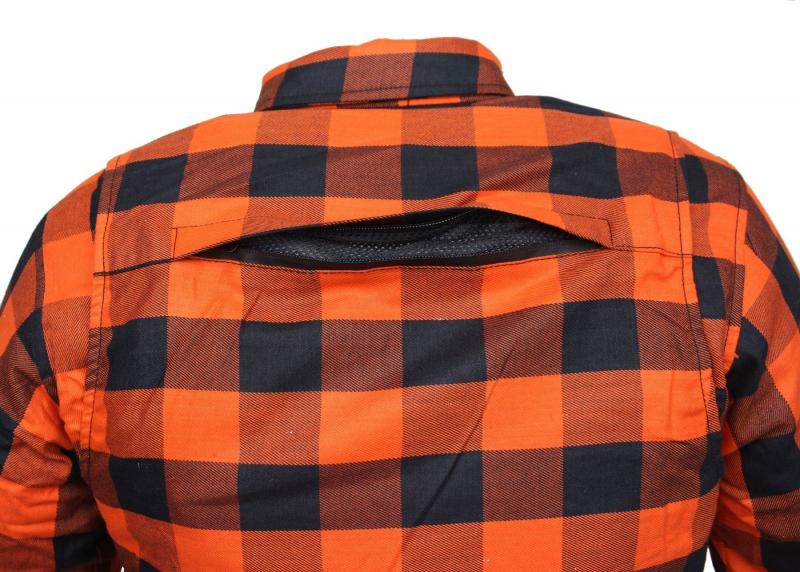 Alpha Speeds® Flanell-Holzfäller Hemd Motorrad Hemd ARAMID Shirt Lumber Biker Hemd Orange