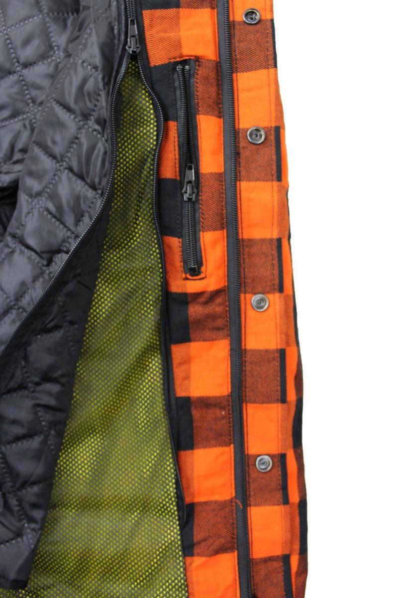 Alpha Speeds® Flanell-Holzfäller Hemd Motorrad Hemd ARAMID Shirt Lumber Biker Hemd Orange