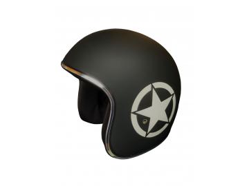 ALPHA SPEEDS ATELIER — Classic Retro Star Weiß  | Jet Helm Matt Schwarz