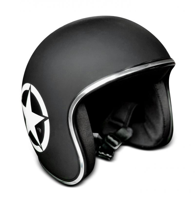 ALPHA SPEEDS ATELIER — Classic Retro Star Weiß  | Jet Helm Matt Schwarz
