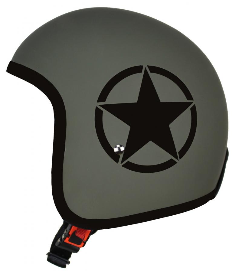 ALPHA SPEEDS ATELIER — Classic Retro Star  | Jet Helm Matt Olive Grün