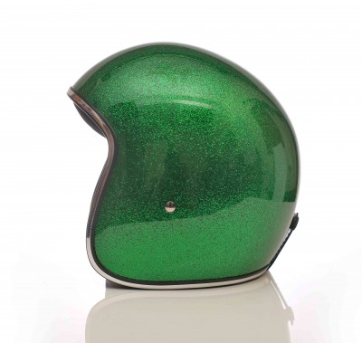 ALPHA SPEEDS ATELIER — Flake Onyx | Jet Helm Metal-Flake Grün