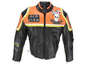 Motorrad Jacke Lederjacke Biker Jacke Micky Rourke Orange