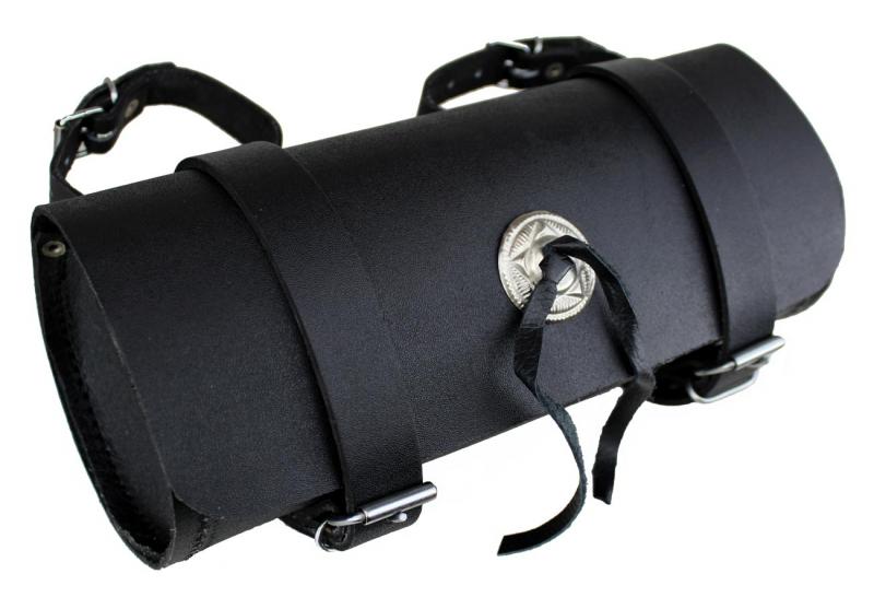 Motorrad Biker Chopper Leder Toolbag Universal Lenkerrolle Werkzeugtasche